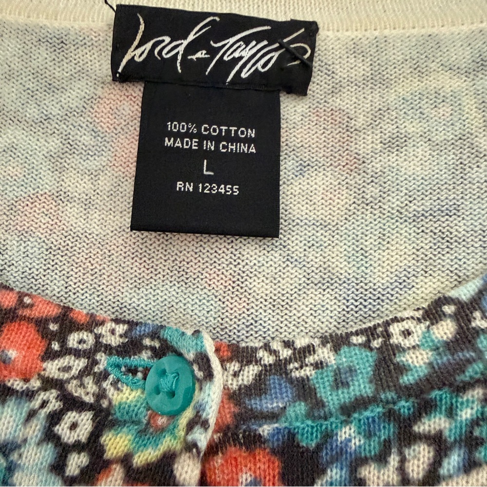 Lord & Taylor 100% Cotton Ditsy Floral Cardigan Large
3/4 Sleeve Cottagecore - Picture 4 of 8